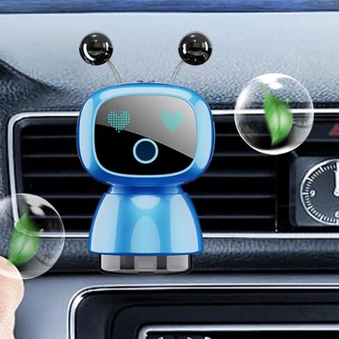 Robot Intelligent Aromatherapy Machine, Smart Cute Robot Car Air Freshener, Fine Spray/Fillable/Four-Gear Adjustment/Vibration Sensing/On-Off/Large Capacity Long-Lasting Fragrance/V3 (Black, Cologne) in Saudi Arabia