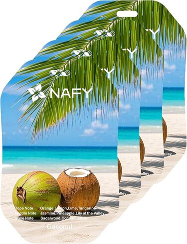 Nafy Air طالب السيارة معطر الهواء 4 حزمة. يوفر بطاقة Hanging رائحة طويلة الأمد للسيارات أو المنزل - ملفوف بشكل فردي (كولونيا) in Kuwait