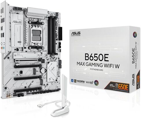 ASUS B650E MAX Gaming WiFi AMD B650 ATX Motherboard ، DDR5 ، PCIE 5.0 Ready ، 3x M.2 Slots ، Wi-Fi 6E ، Realtek 2.5GB Ethernet ، DisplayPort ، HDMI ™ ، USB 10GBPS Type-A & Type-C® ، Bios Flashback ™ ، Aura Sync in Saudi Arabia