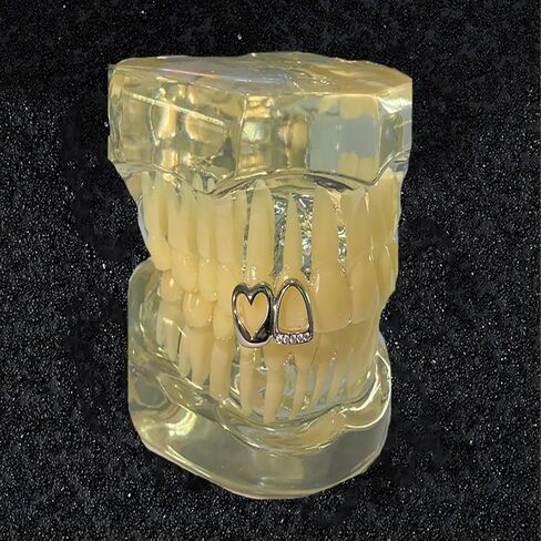 Y2K 18K Gold Plated Gold Finish Gold Teeth Dental Grillz Cap Crown Hip Hop Party Accessories for Men Women in Saudi Arabia