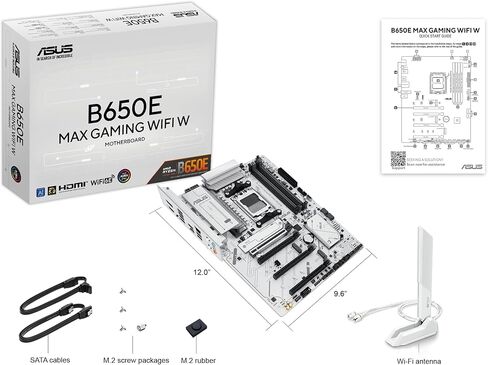 ASUS B650E MAX Gaming WiFi AMD B650 ATX Motherboard ، DDR5 ، PCIE 5.0 Ready ، 3x M.2 Slots ، Wi-Fi 6E ، Realtek 2.5GB Ethernet ، DisplayPort ، HDMI ™ ، USB 10GBPS Type-A & Type-C® ، Bios Flashback ™ ، Aura Sync in Saudi Arabia