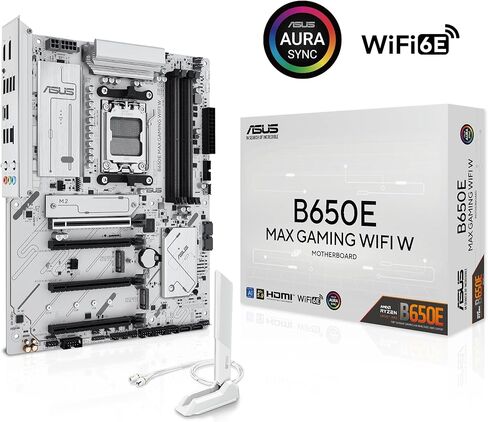 ASUS B650E MAX Gaming WiFi AMD B650 ATX Motherboard ، DDR5 ، PCIE 5.0 Ready ، 3x M.2 Slots ، Wi-Fi 6E ، Realtek 2.5GB Ethernet ، DisplayPort ، HDMI ™ ، USB 10GBPS Type-A & Type-C® ، Bios Flashback ™ ، Aura Sync in Saudi Arabia