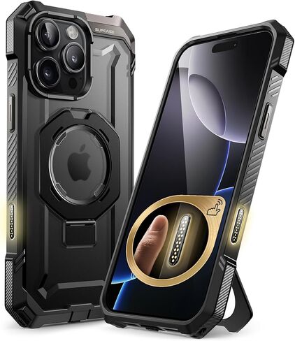 SUPCASE for iPhone 16 Pro Max Case with Camera Control Capture Button (Unicorn Beetle Grip), [Built-in Stand] [Compatible with MagSafe] Heavy Duty Magnetic Phone Case for iPhone 16 Pro Max, Black in Saudi Arabia