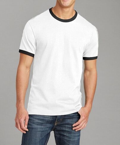 JustBlanks Mens Cotton T-Shirt for Men Short Sleeves Men's t-Shirt Crew T-Shirt Crewneck Tee Ringer T Shirt in Saudi Arabia