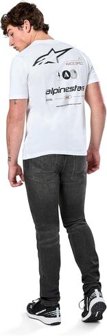 alpinestars tee asym csf - كم قصير ، ملابس رياضية للدراجات النارية ، أبيض ، حجم - s in Saudi Arabia