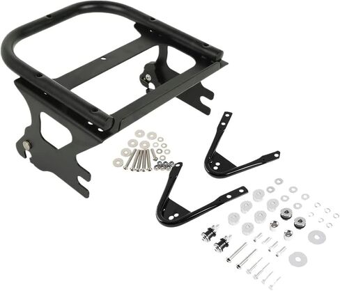 TCMT Black 2-Up Up Rack & Docking Hardware Fit for Harley Tour Pack Touring Road Road Road Glide Glide Electra Glide Ultra Classic 1997-2008 in Saudi Arabia