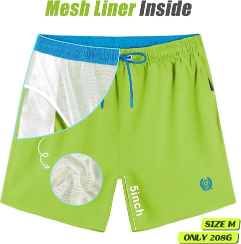 APTRO Mens Swim Trunks 5 inch Board Shorts Quick Dry Bathing Suits with Mesh Lining Beach Swim Shorts with Zipper Pockets in Kuwait