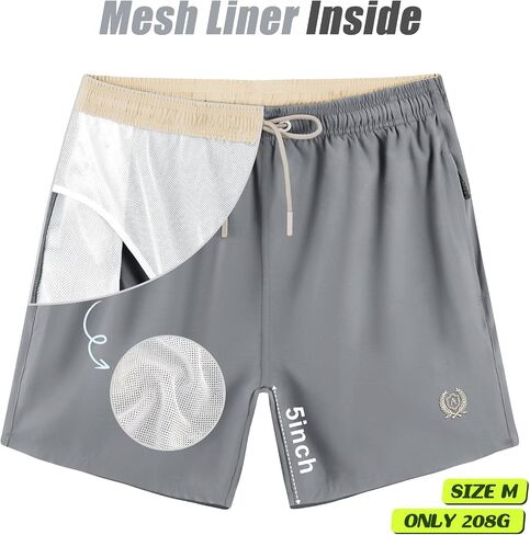 APTRO Mens Swim Trunks 5 inch Board Shorts Quick Dry Bathing Suits with Mesh Lining Beach Swim Shorts with Zipper Pockets in Kuwait