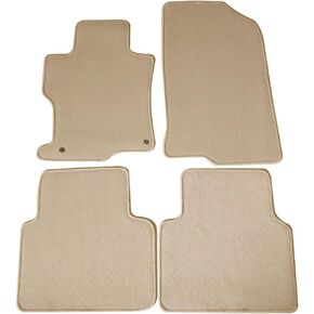 Floor Mat Compatible with 2008-2012 Honda Accord Sedan 4Door Only, Front & Rear Beige 4PC Nylon Car Floor Carpets Liner by IKON MOTORSPORTS in Kuwait