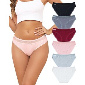 LEVAO Womens Underwear Cotton Bikini Panties Lace Cut Out Stretch Cheeky Ladies Briefs 6 Pack S-XL in Saudi Arabia