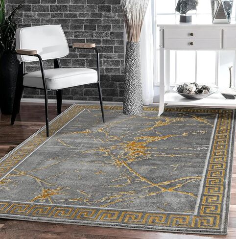 GLORY RUGS Area Rugs Marble 8x10 Cream Gold Carpet Modern Abstract Rug Living Room Dining Bedroom Rug in Kuwait