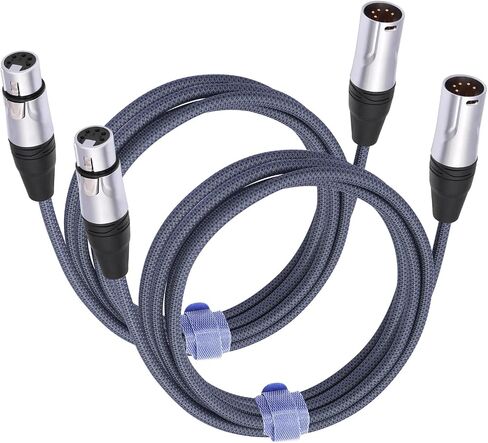 2 Pack 5FT 5Pin XLR Male to Female DMX512 Cable,DMX-512 XLR 5 Pin Male to XLR 5 Pin Female DMX Lighting Cable in Kuwait