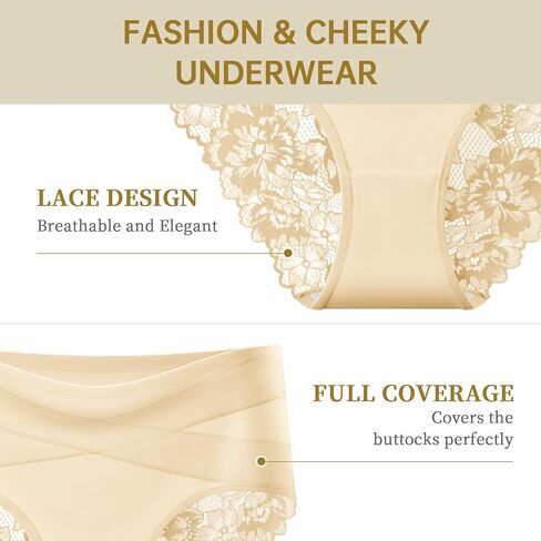 Tummy Control Underwear for Women High Waist Briefs Lace Openwork Panties Breathable Stretch Postpartum Shapewear in Kuwait