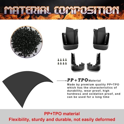 x xotic tech 4PCS Car Front & Rear Mud Flap Splash Guards Compatible with Honda Civic 11th Gen 2022 2023 2024 2025 Fender Flare Mudguard Dirt Slush Trap Protector w/Hardware Accessories in Saudi Arabia