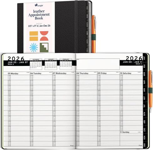 2025 Appointment Book & Planner- Ensight 8.5 x 11 inches, Large Tabbed Daily Hourly Weekly Planner, Calendar & Schedule Book 15-Minute time Slots, Business & Personal Planner Jan 2025- Dec 2025- Blue in Kuwait