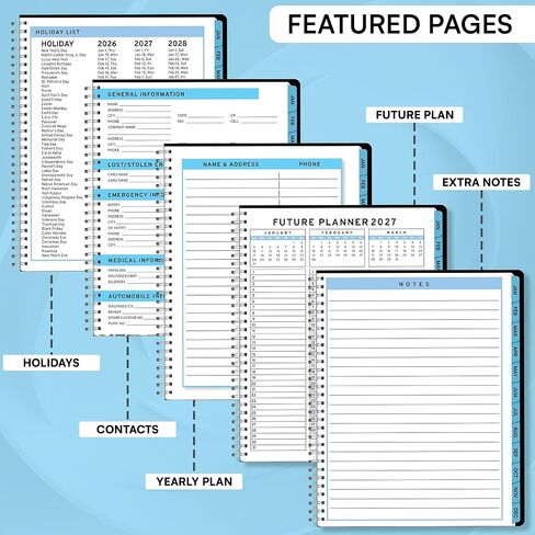 2025 كتاب المواعيد والمخطط- Ensight 8.5 × 11 بوصة ، مخطط أسبوعي كبير كل ساعة ، التقويم والجدول الزمني ، 15 دقيقة ، فحوصات زمنية ، الأعمال التجارية والمخطط الشخصي يناير 2025- ديسمبر 2025- الأزرق in Kuwait