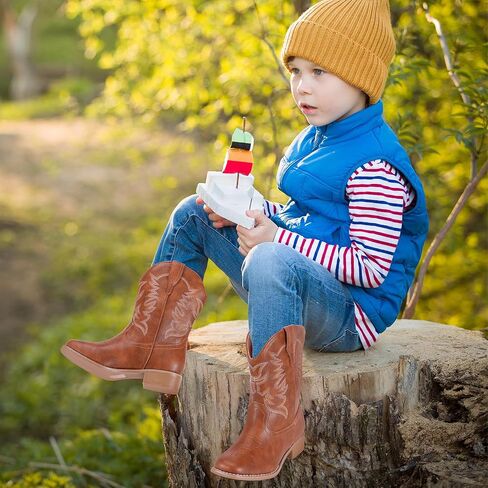 RLW Boys Cowboy Boots for Kids, Square Toe Western Cowgirl Boot for Girls Toddler/Little/Big Kid in Saudi Arabia