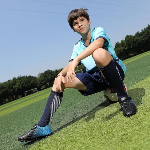 Soccer Cleats, Kids Firm Ground Football Shoes, Boys Girls Athletic Outdoor in Kuwait