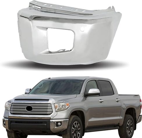labwork Chrome Front Left Bumper End Cap with Parking Hole Replacement for Toyota Tundra 2014-2021 TO1004185 521130C050 in Saudi Arabia
