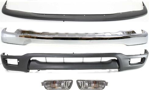 Garage-Pro Bumper Kit for Toyota Tacoma 2001-2004 Front 4WD RWD Chrome Steel Replaces # 52101AD030 TO1002174 52119AD010 TO1087112 8152004080 TO2530140 8151004080 TO2531140 53901AD030 TO1095196 in Saudi Arabia