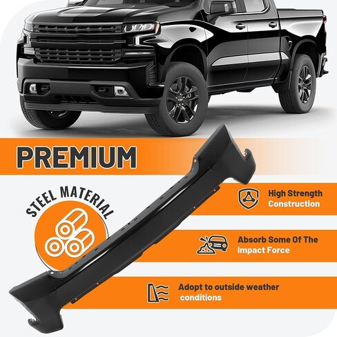 Kuafu Pront Pumper Pace Bar متوافق مع 2019-2022 Chevy Silverado 1500 غلاف المصد الأمامي مع ثقوب مستشعر مساعدة Park Park Preship for GM1002874 ، 84588809 الصلب كروم 3pcs in Saudi Arabia