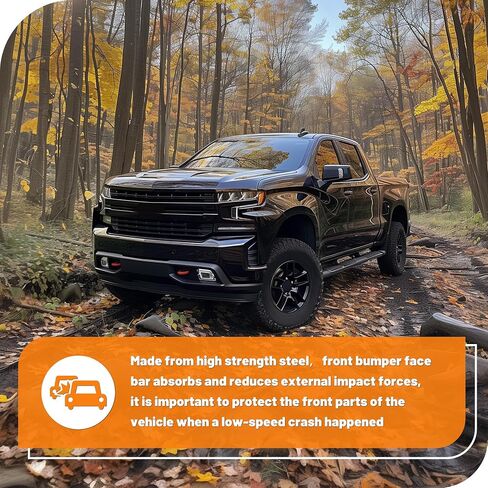Kuafu Pront Pumper Pace Bar متوافق مع 2019-2022 Chevy Silverado 1500 غلاف المصد الأمامي مع ثقوب مستشعر مساعدة Park Park Preship for GM1002874 ، 84588809 الصلب كروم 3pcs in Saudi Arabia