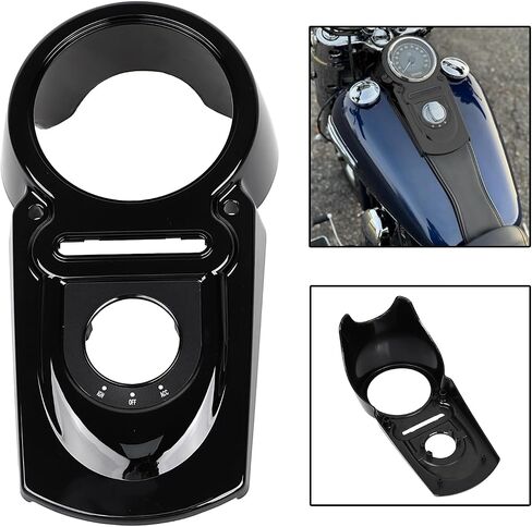 Gloss Black ABS Tank Dash Panel Cover Speedo Housing For Harley Dyna Fat Bob Super Wide Glide Low Rider 2004-UP in Saudi Arabia