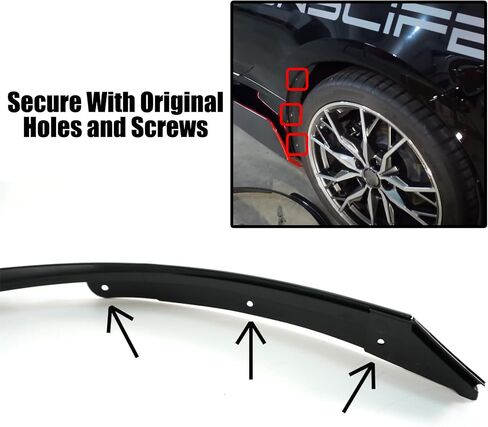 2pcs تقلب العجلة الخلفية لكورفيت C8 2020-2024 Stingray/Z51/Z06 Fender Fender Extensions (أسود لامع) in Saudi Arabia