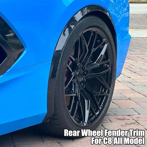2pcs تقلب العجلة الخلفية لكورفيت C8 2020-2024 Stingray/Z51/Z06 Fender Fender Extensions (أسود لامع) in Saudi Arabia
