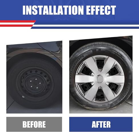 NIXON OFFROAD 16 Inch Hubcaps for Toyota Camry (Including for Hybrid) 2007-2011 [Only Fit Steel Wheel] Wheel Rim Cover (Set of 4) ABS+PC Hub Caps Replacement for Car (Chrome, 5091GStyle) in Saudi Arabia
