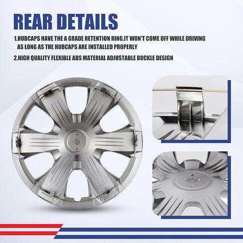 NIXON OFFROAD 16 Inch Hubcaps for Toyota Camry (Including for Hybrid) 2007-2011 [Only Fit Steel Wheel] Wheel Rim Cover (Set of 4) ABS+PC Hub Caps Replacement for Car (Chrome, 5091GStyle) in Saudi Arabia