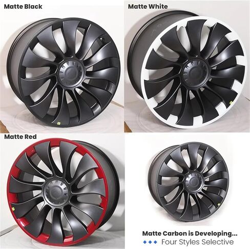 غطاء محور الفلورسنت 20 بوصة متوافق مع طراز تسلا Y 2021-2023 التعريفي 21 "Uberturbine Wheel Rim حماة ABS بغطاء عجلات (1Set 21 أحمر) in Saudi Arabia