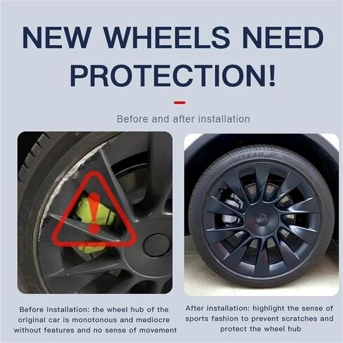 غطاء محور الفلورسنت 20 بوصة متوافق مع طراز تسلا Y 2021-2023 التعريفي 21 "Uberturbine Wheel Rim حماة ABS بغطاء عجلات (1Set 21 أحمر) in Saudi Arabia