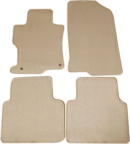 Floor Mat Compatible with 2008-2012 Honda Accord Sedan 4Door Only, Front & Rear Beige 4PC Nylon Car Floor Carpets Liner by IKON MOTORSPORTS in Kuwait