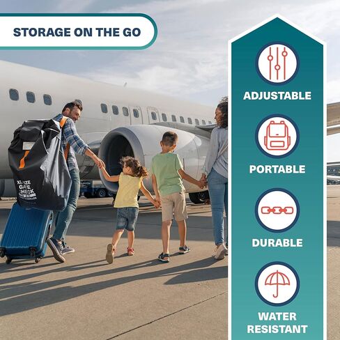 حقيبة عربة أطفال برامبل كبيرة جدًا للطائرة - حقيبة تخزين عربة الأطفال (أسود، 47 بوصة، 600D أكسفورد مقاومة للماء) - حقيبة سفر مزدوجة لعربة الأطفال للطائرة، غطاء عربة أطفال للسفر الجوي in Kuwait