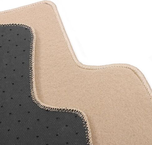 Floor Mat Compatible with 2008-2012 Honda Accord Sedan 4Door Only, Front & Rear Beige 4PC Nylon Car Floor Carpets Liner by IKON MOTORSPORTS in Kuwait