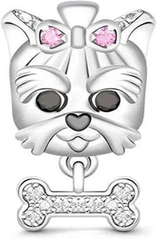 Pet Charm, Cute Dog Charm, Animal Dangle Charm, Sterling Silver Charm, Gift For Women, Friends, Wife, Mother, Christmas, and Halloween, Compatible With Pandora in Saudi Arabia