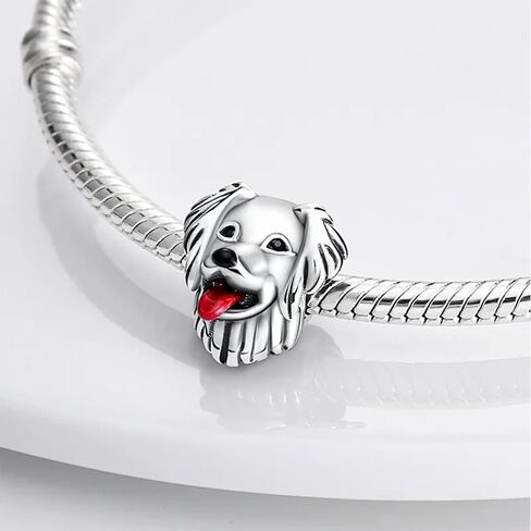 Pet Charm, Cute Dog Charm, Animal Dangle Charm, Sterling Silver Charm, Gift For Women, Friends, Wife, Mother, Christmas, and Halloween, Compatible With Pandora in Saudi Arabia