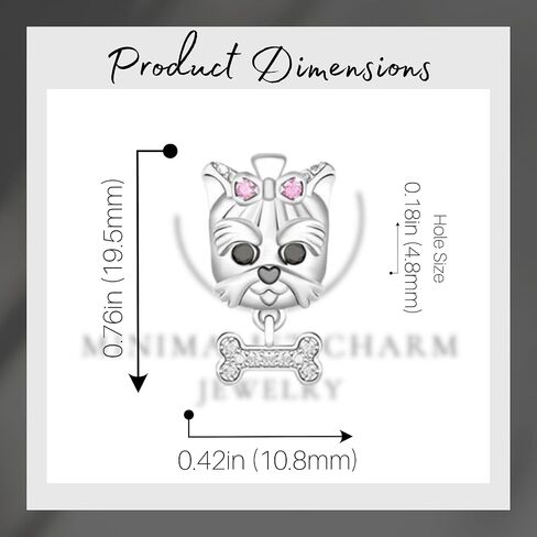 Pet Charm, Cute Dog Charm, Animal Dangle Charm, Sterling Silver Charm, Gift For Women, Friends, Wife, Mother, Christmas, and Halloween, Compatible With Pandora in Saudi Arabia