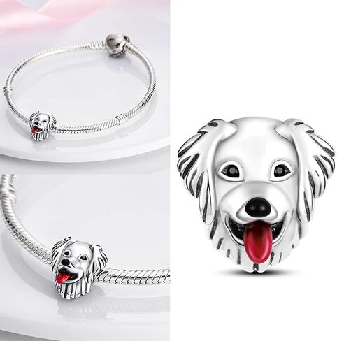 Pet Charm, Cute Dog Charm, Animal Dangle Charm, Sterling Silver Charm, Gift For Women, Friends, Wife, Mother, Christmas, and Halloween, Compatible With Pandora in Saudi Arabia