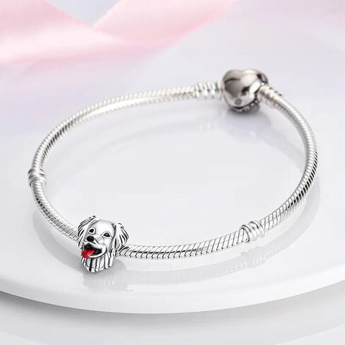 Pet Charm, Cute Dog Charm, Animal Dangle Charm, Sterling Silver Charm, Gift For Women, Friends, Wife, Mother, Christmas, and Halloween, Compatible With Pandora in Saudi Arabia