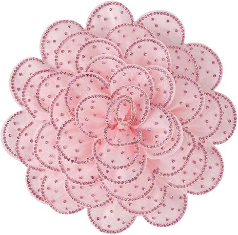 Rose Flower Brooch and Pins, Handmade Floral Hair Clips, Large Bright Yarn Fabric Flowers Brooches Accessories for Women in Saudi Arabia