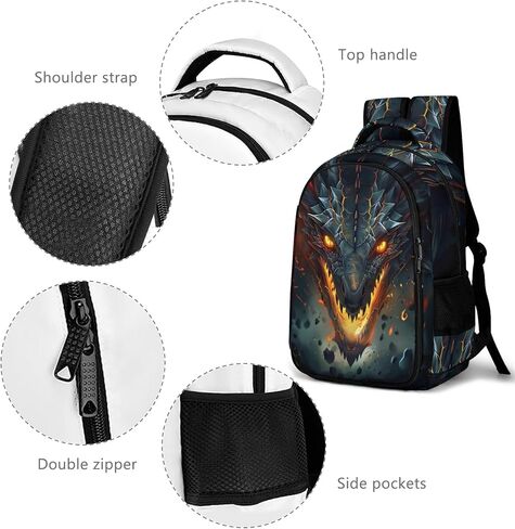 حقائب الظهر الأولاد ، طباعة التنين ، Black Fire Dragon Dragon في حقيبة الظهر الحمم البركانية للبنين ، الأطفال Cool Dragon Backpack ، حقائب الظهر المحمولة للأطفال ، 16.5 بوصة in Kuwait