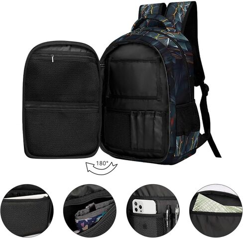 حقائب الظهر الأولاد ، طباعة التنين ، Black Fire Dragon Dragon في حقيبة الظهر الحمم البركانية للبنين ، الأطفال Cool Dragon Backpack ، حقائب الظهر المحمولة للأطفال ، 16.5 بوصة in Kuwait