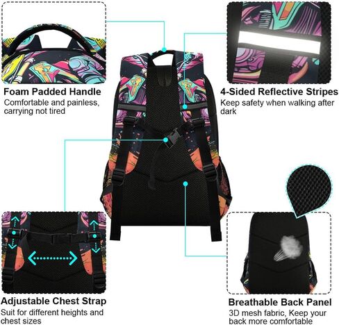 Motocross Potorcycle Race Race Backpack 3rd 4th Screen School School Cofbags Travel Labtop Daypack Bag for Boys Girls in Kuwait