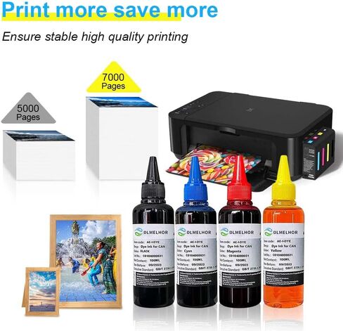 مجموعة تعبئة الحبر المتوافقة مع Canon PG250 CL251 PG210 PG-260 CL-261 CL-244 Black مع 4 لون （4x100ml ， 1bk ， 1cy ， 1mg ， 1yl） و 4 محاقن in Kuwait