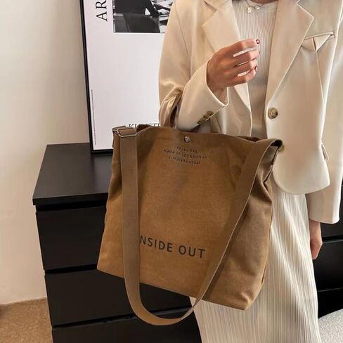 Large Canvas Tote Bag For Women Handbags Casual Shoulder Bag Crossbody Top Handle Bag Cross-body Handbags in Kuwait