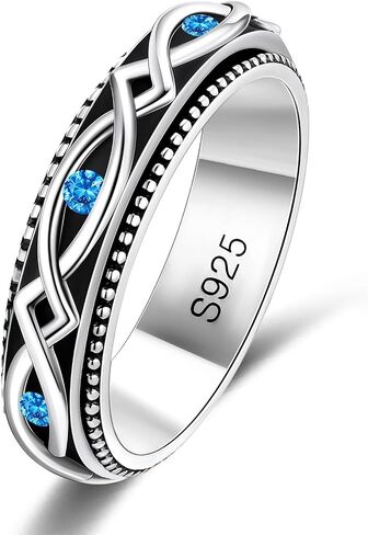 Lyttmab S925 Sterling Silver Spinner Ring للقلق نساء الرجال in Kuwait