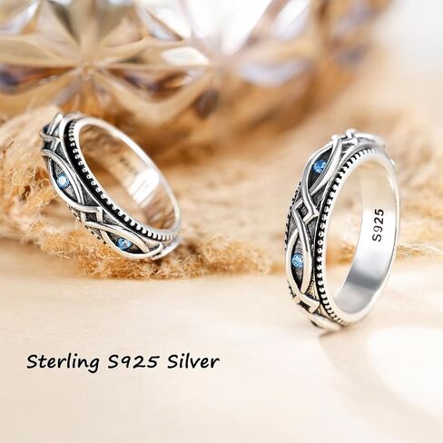 Lyttmab S925 Sterling Silver Spinner Ring للقلق نساء الرجال in Kuwait