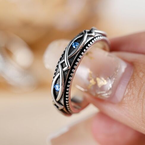 Lyttmab S925 Sterling Silver Spinner Ring للقلق نساء الرجال in Kuwait